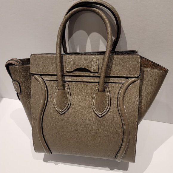 Celine Micro Luggage Drummed Calfskin Souris - Picture 2 of 4